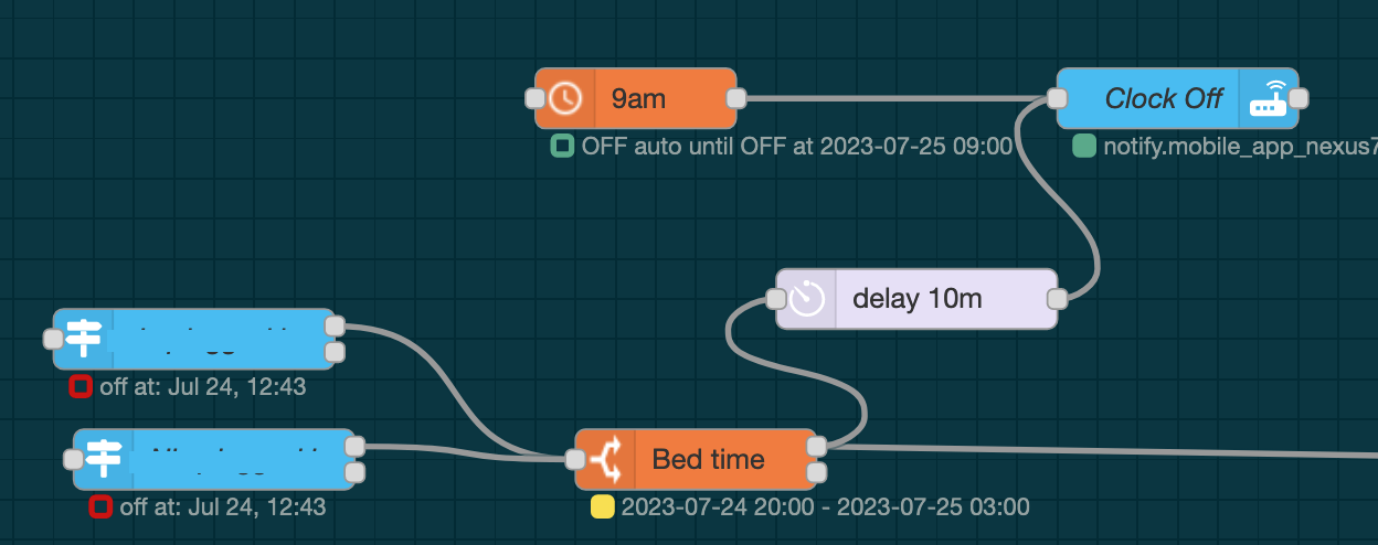Clock off automations